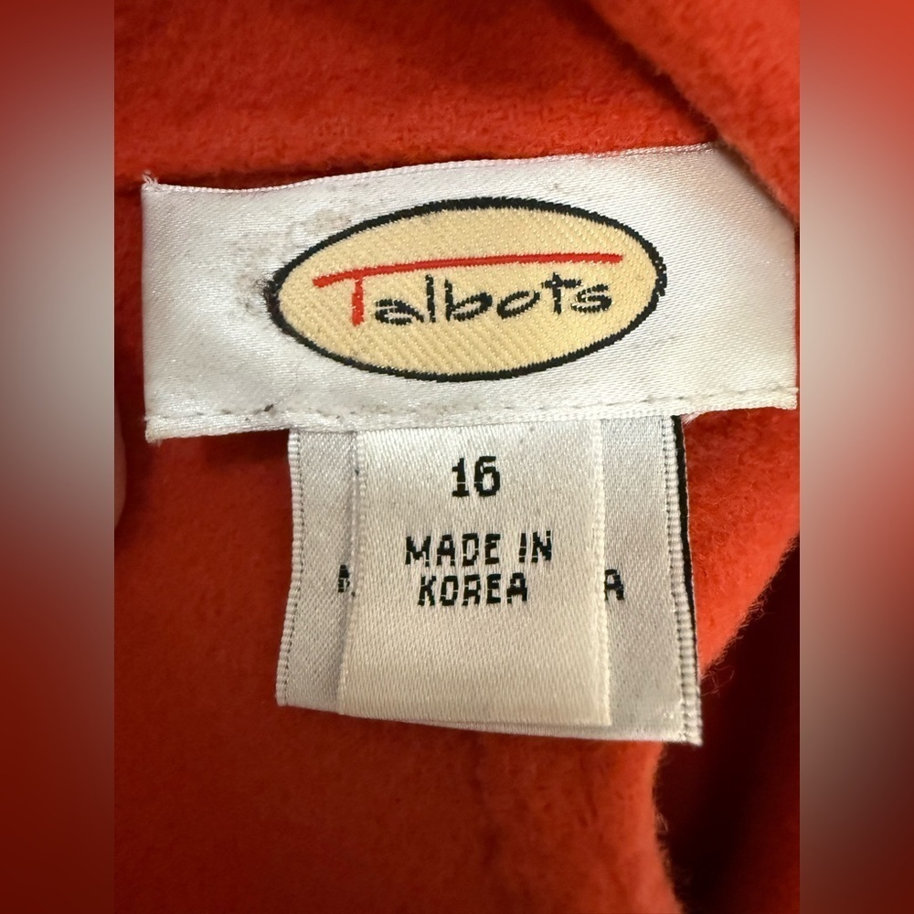 Talbots 100% wool preppy Orange Open blazer
Size 16
Excellent condition - Picture 8 of 9